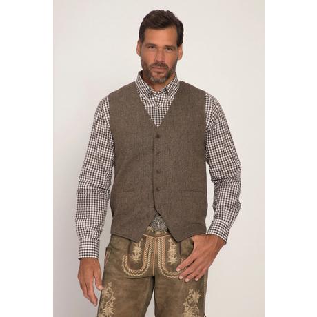 JP1880 Gilet in tweed tradizionale misto lana motivo sale e pepe schiena in maglia  