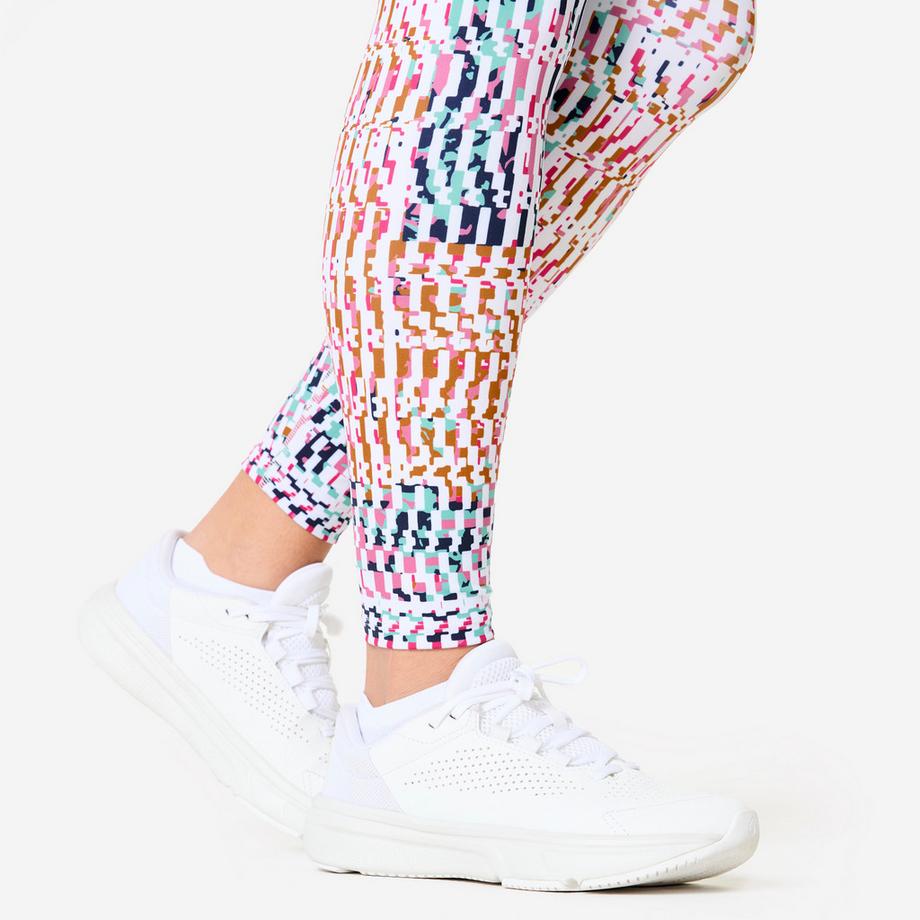 DOMYOS  Leggings  hoher Bund Fitness bedruckt Polyester 