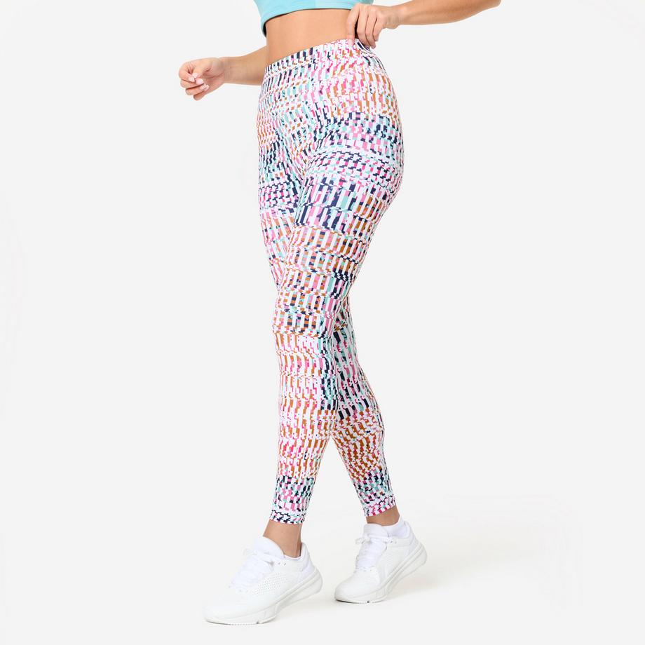 DOMYOS  Leggings  hoher Bund Fitness bedruckt Polyester 