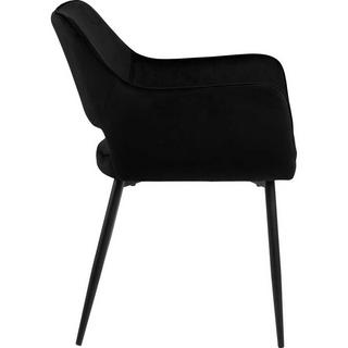 mutoni Chaise de salle à manger avec accoudoirs Ranka noire  