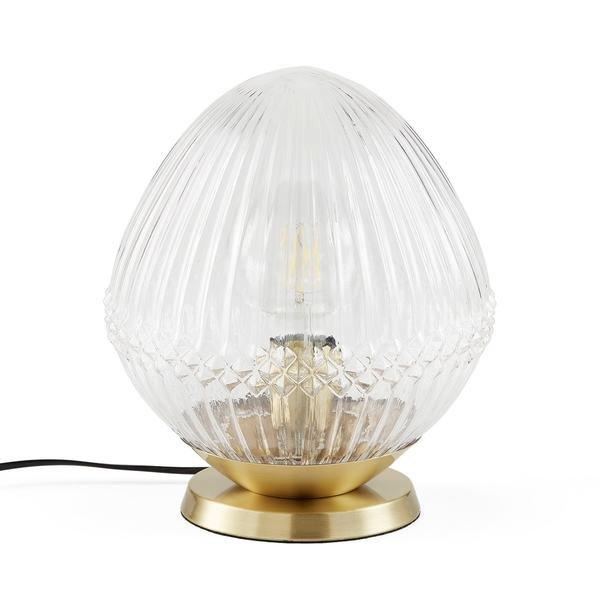 La Redoute Intérieurs Lampe à poser laiton et verre strié  