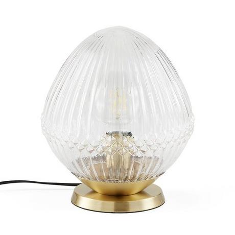 La Redoute Intérieurs Lampe à poser laiton et verre strié  