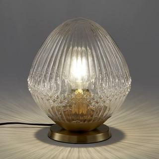 La Redoute Intérieurs Lampe à poser laiton et verre strié  