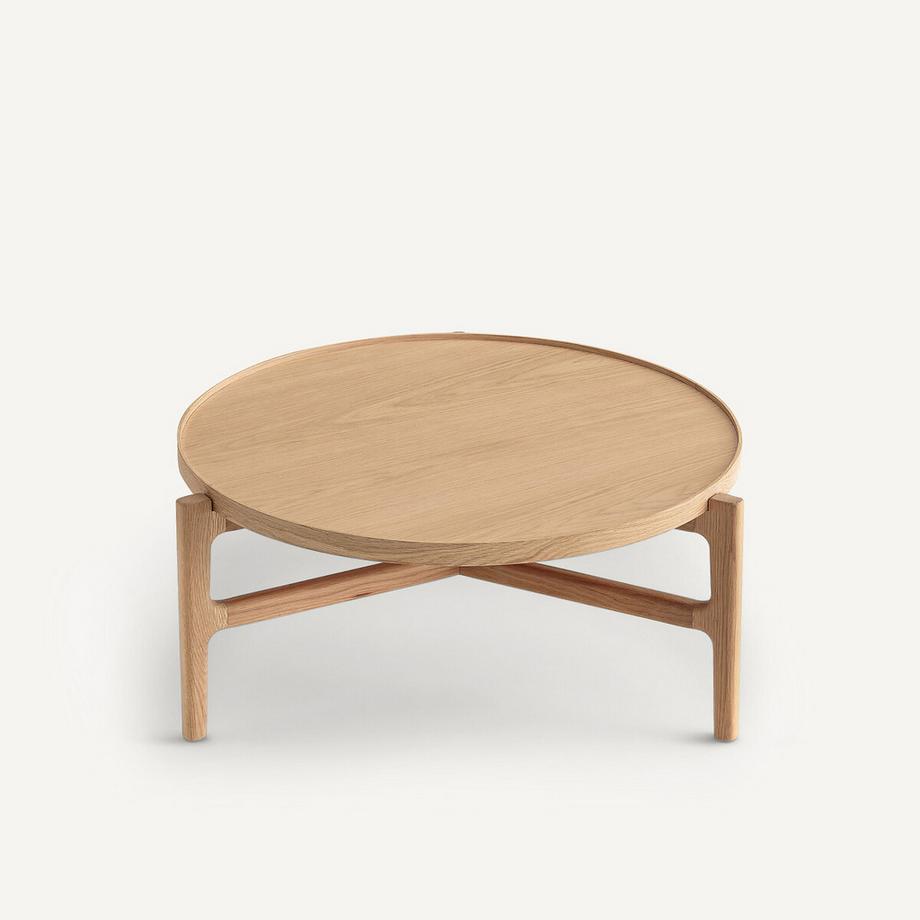 AM.PM Table basse diamètre 94 cm plaqué chêne  