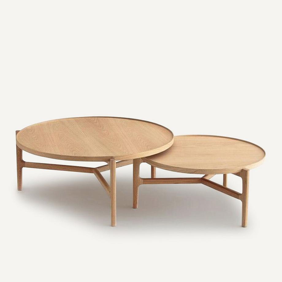 AM.PM Table basse diamètre 94 cm plaqué chêne  