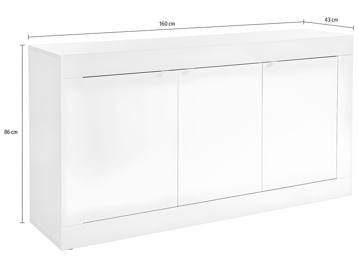 Vente-unique Credenza COMETE 3 ante Bianco laccato  