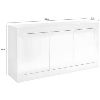 Vente-unique Credenza COMETE 3 ante Bianco laccato  