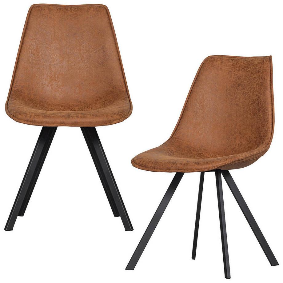 Chaise Swen cognac (lot de 2)