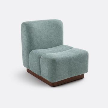 Fauteuil bas tissu texturé Podo