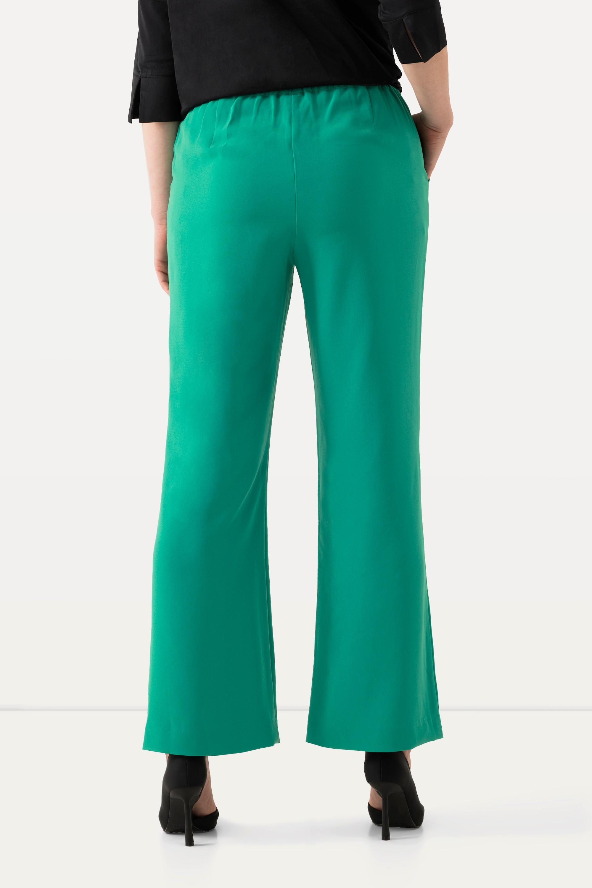 Ulla Popken Pantalon de tailleur jambe droite large taille élastique  