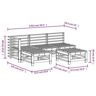 VidaXL set salotto da giardino Legno di pino impregnato  