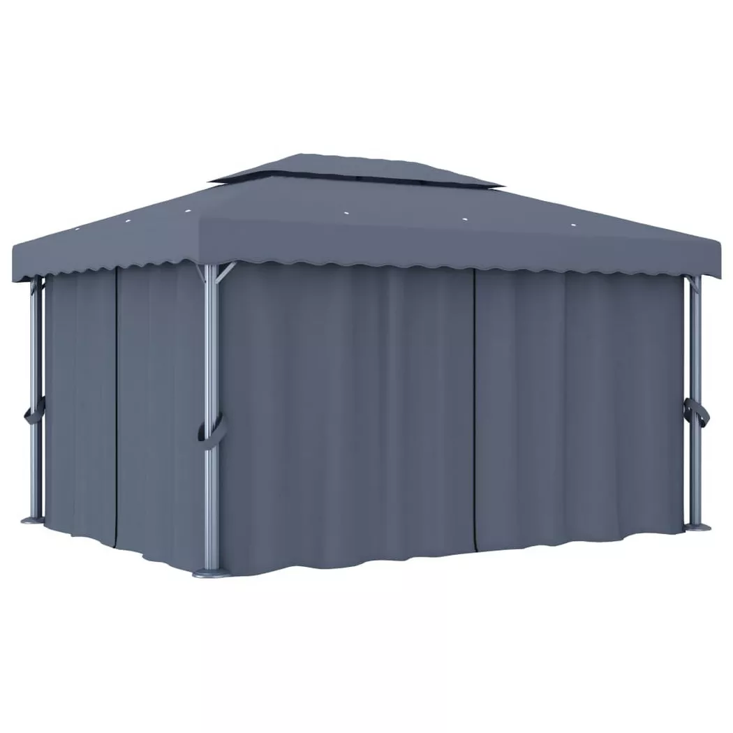 VidaXL - gazebo Alluminio, One Size, Grigio
