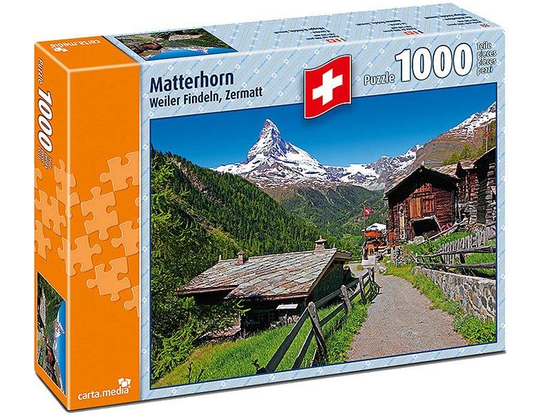 Carta.Media  Puzzle Matterhorn, Weiler Findeln Zermatt (1000Teile) 