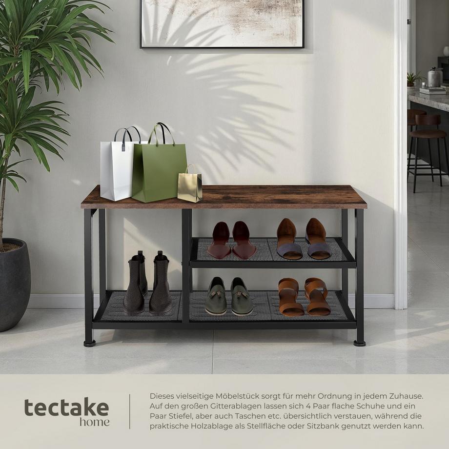 Tectake Étagère à chaussures TAUNTON style industriel  