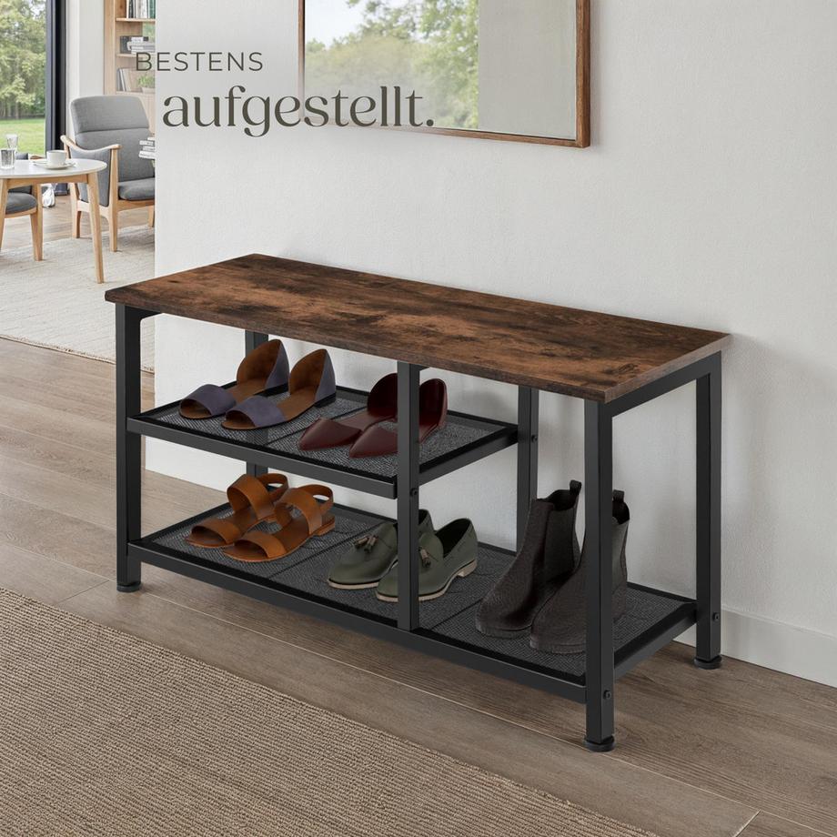 Tectake Schuhregal Taunton Industrial Style Holz und Stahl  