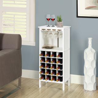 Northix Portabottiglie in legno per 20 bottiglie con appendiabiti in vetro 42 x 24,5 x 96 cm bianco  