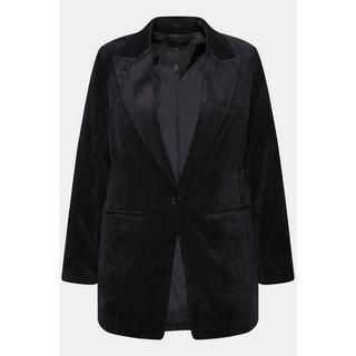 Ulla Popken  Blazer in velluto a coste con revers e doppio spacco sul retro 