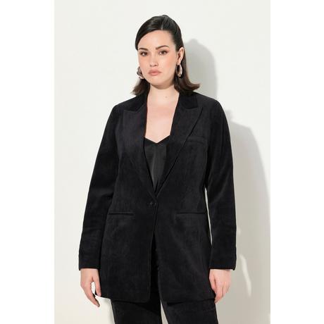 Ulla Popken  Blazer in velluto a coste con revers e doppio spacco sul retro 