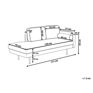 Beliani Chaise longue versione destra en Velluto Moderno MIRAMAS  