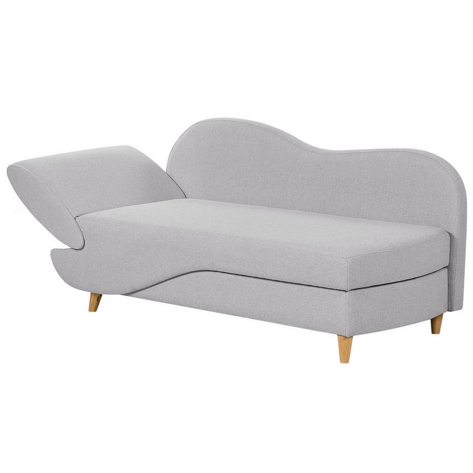 Beliani Chaise longue côté gauche en Lin synthétique Rétro MERI  