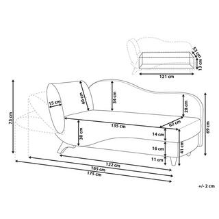 Beliani Chaise longue côté gauche en Lin Rétro MERI  