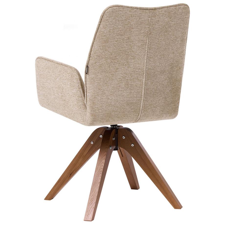 Beliani Chaise de salle à manger en Lin synthétique Minimaliste MOKENA  