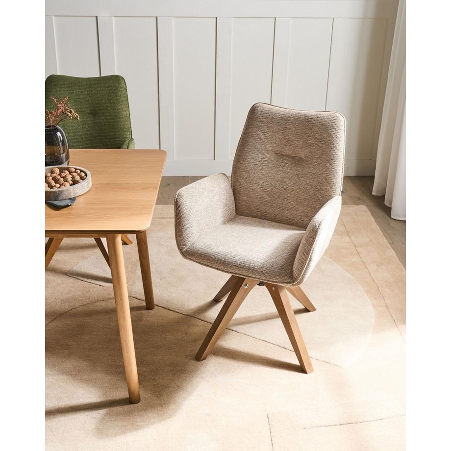 Beliani Chaise de salle à manger en Lin synthétique Minimaliste MOKENA  