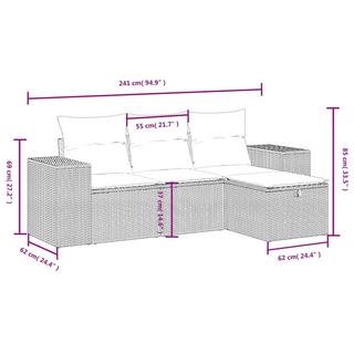 VidaXL Ensemble de canapés de jardin rotin synthétique  