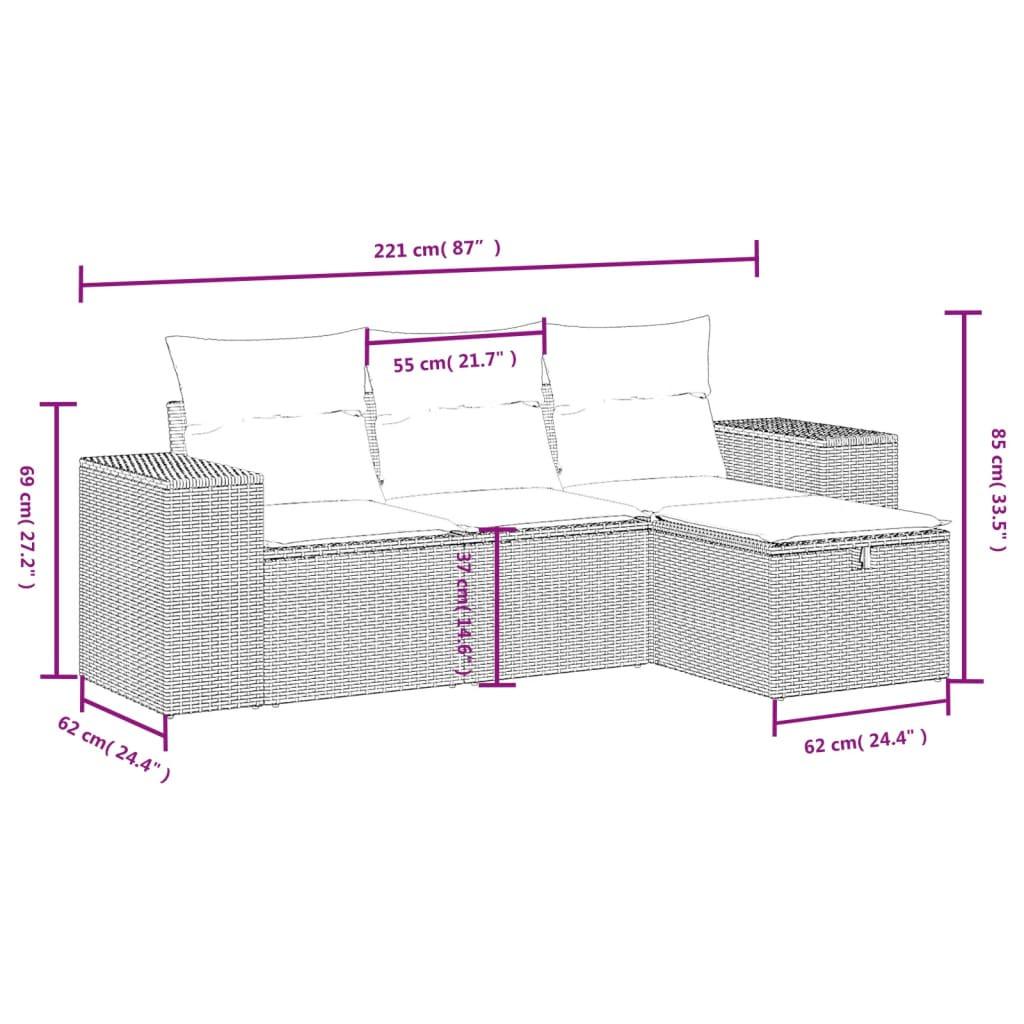 VidaXL Ensemble de canapés de jardin rotin synthétique  