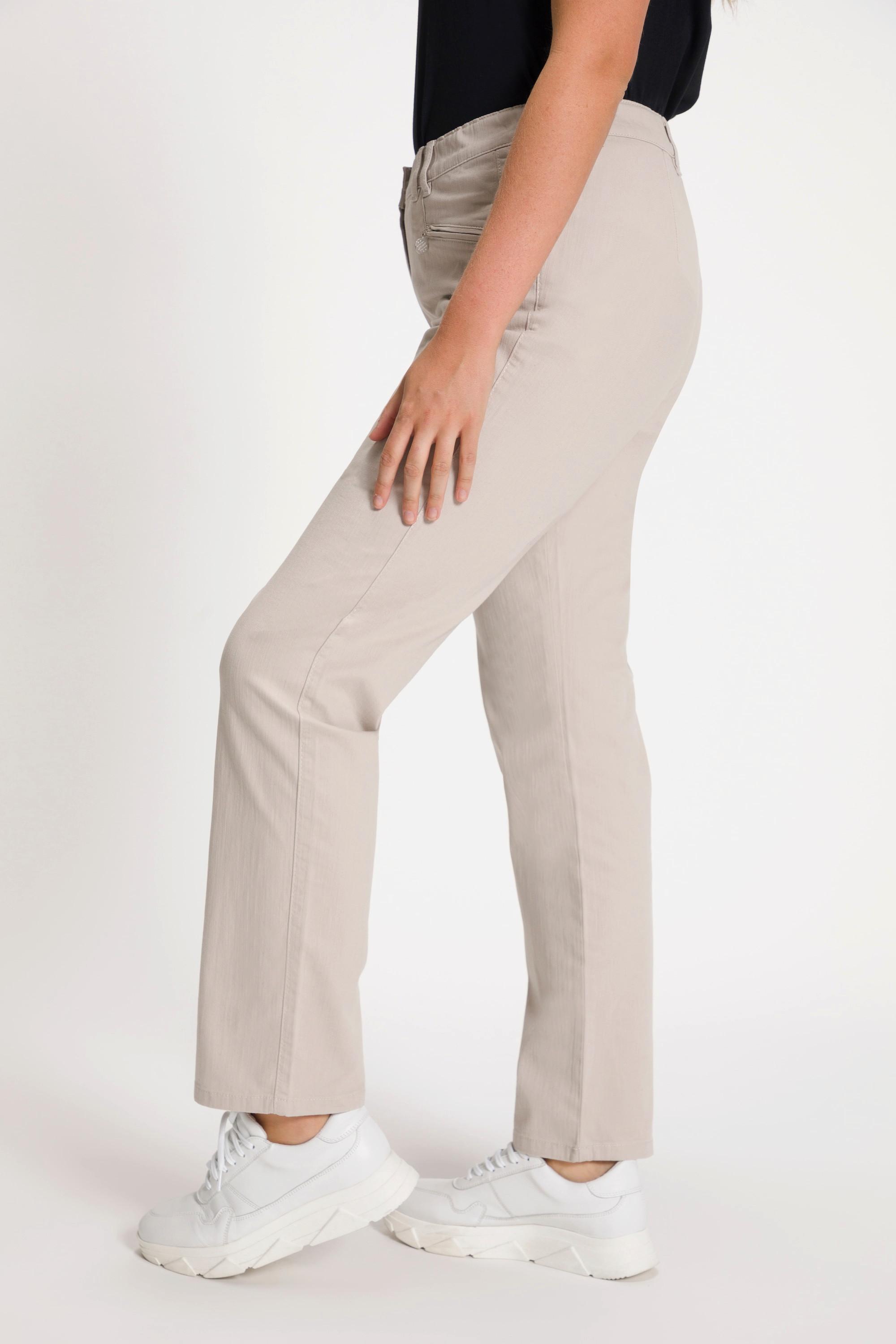 Ulla Popken  Pantalon d'été Mony, agréablement léger. Poches zippées et tissu stretch 