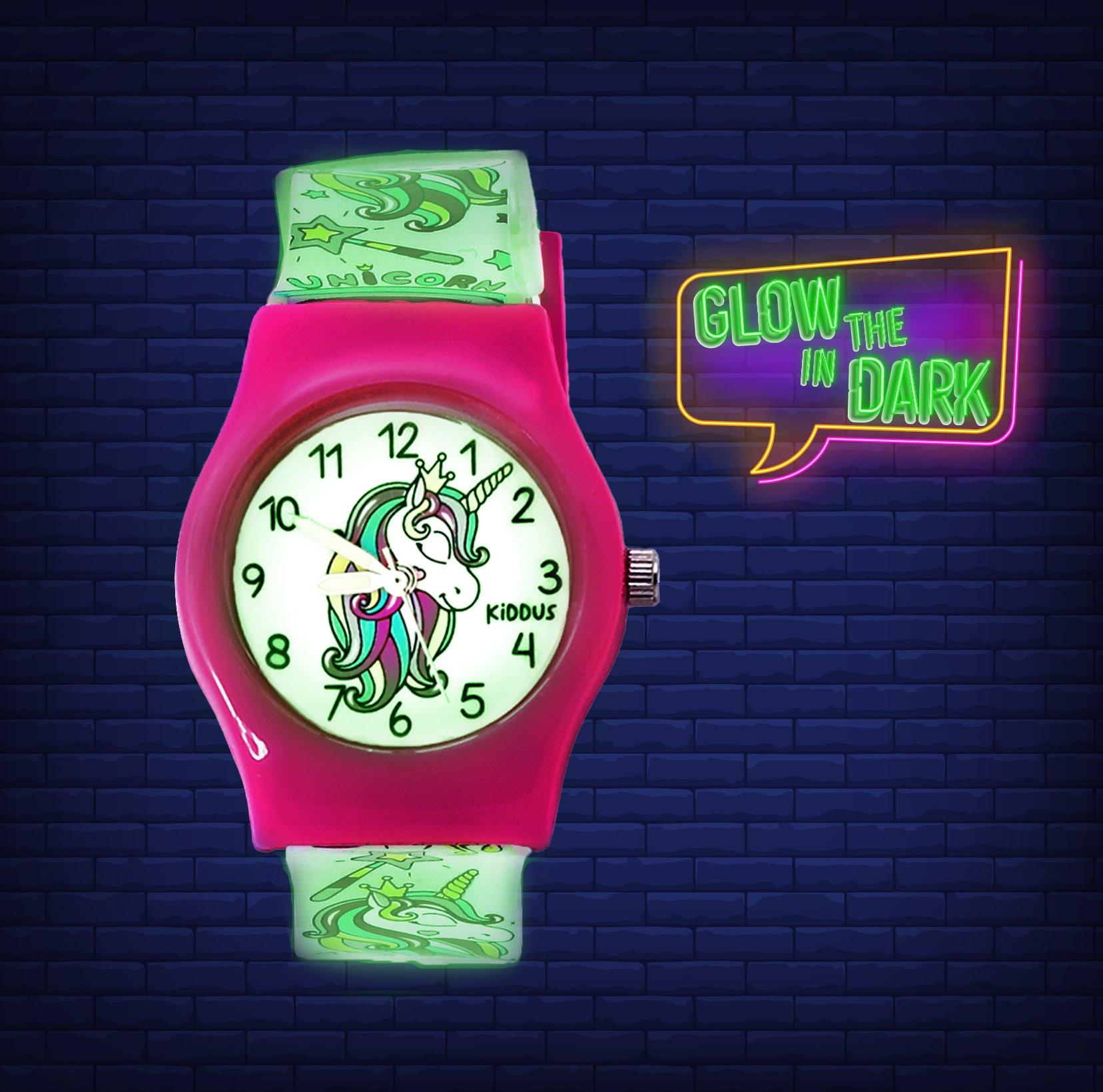 Kiddus  Glow in the Dark Unicorn  Kinderuhr 