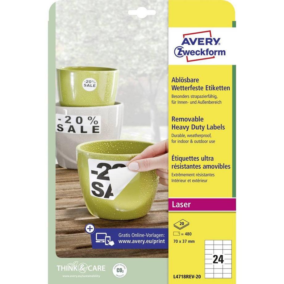 Avery-Zweckform Etiquette plastique  