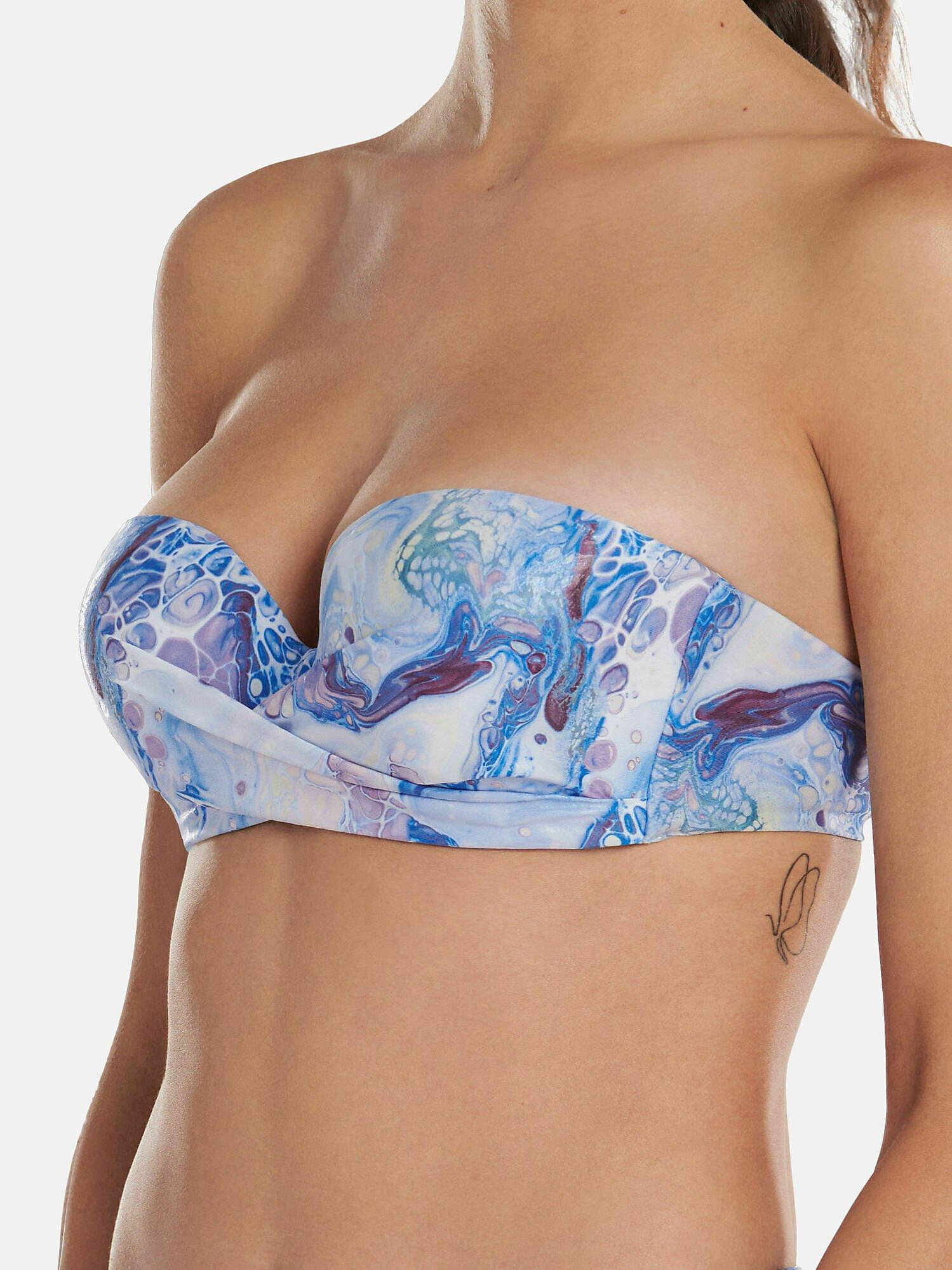 Image of Verstellbare Träger-bandeau-badeanzugoberteil Indonesia Damen Blau D/36