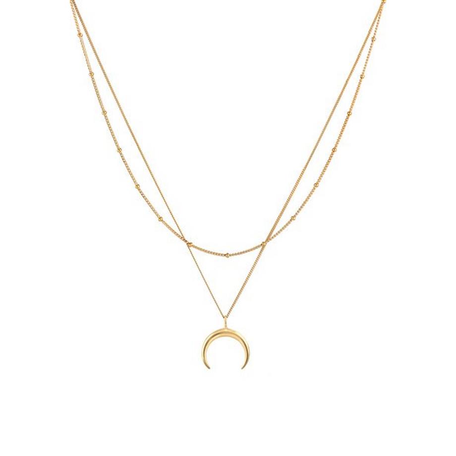 Elli  Halskette Mond Sichel Layer Kugelkette 