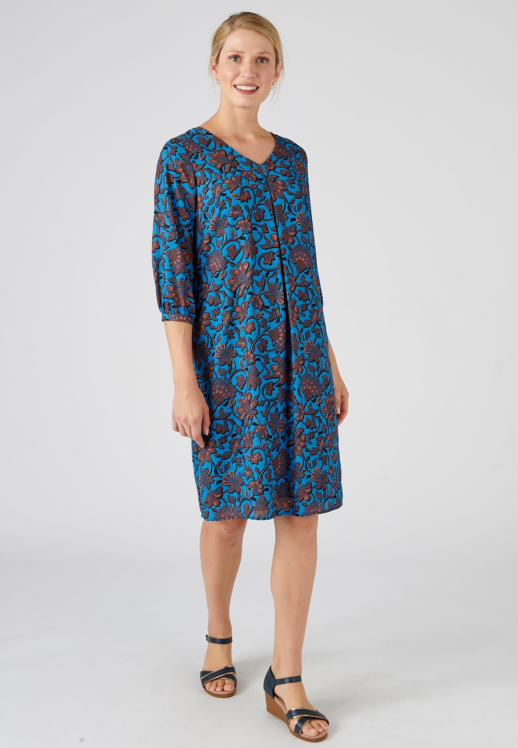 Image of Gerade Geschnittenes Kleid Aus Fliessendem Crêpe. Damen Blau 44