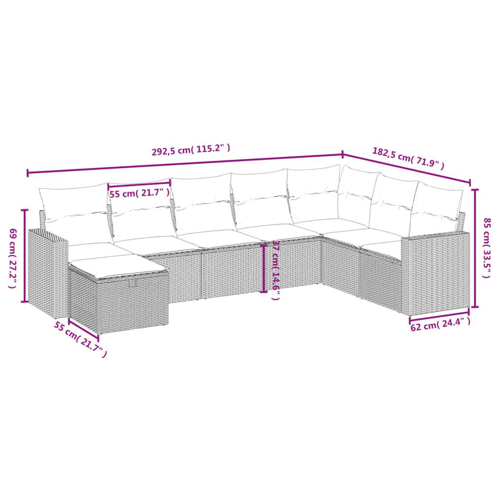 VidaXL Ensemble de canapés de jardin rotin synthétique  