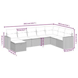 VidaXL Ensemble de canapés de jardin rotin synthétique  