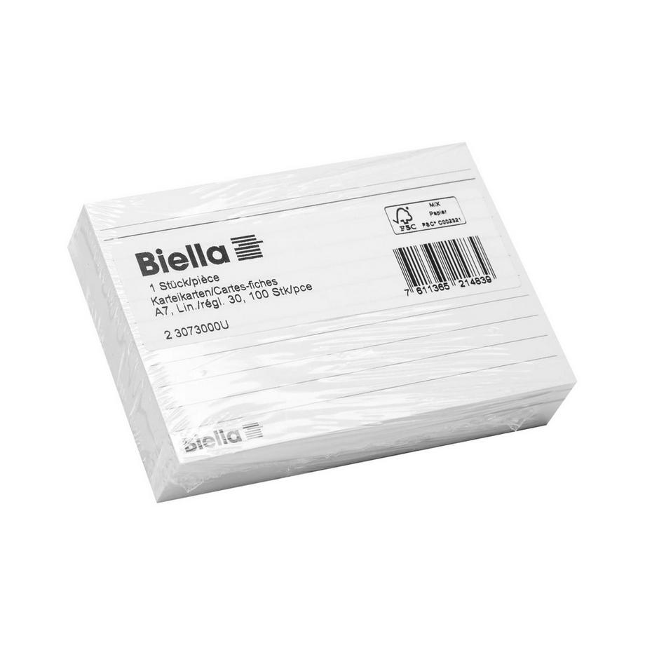 Biella Karteikarten A7 liniert, Lineatur 30  