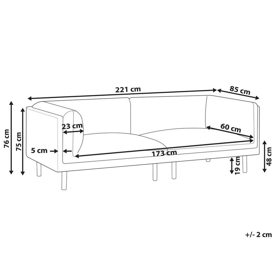 Beliani 3 Sitzer Sofa aus Stoff  VORGOD  