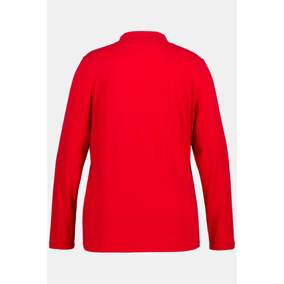 Ulla Popken Slim Fit Découpe Col V Drapé Manches Longues T-shirt  