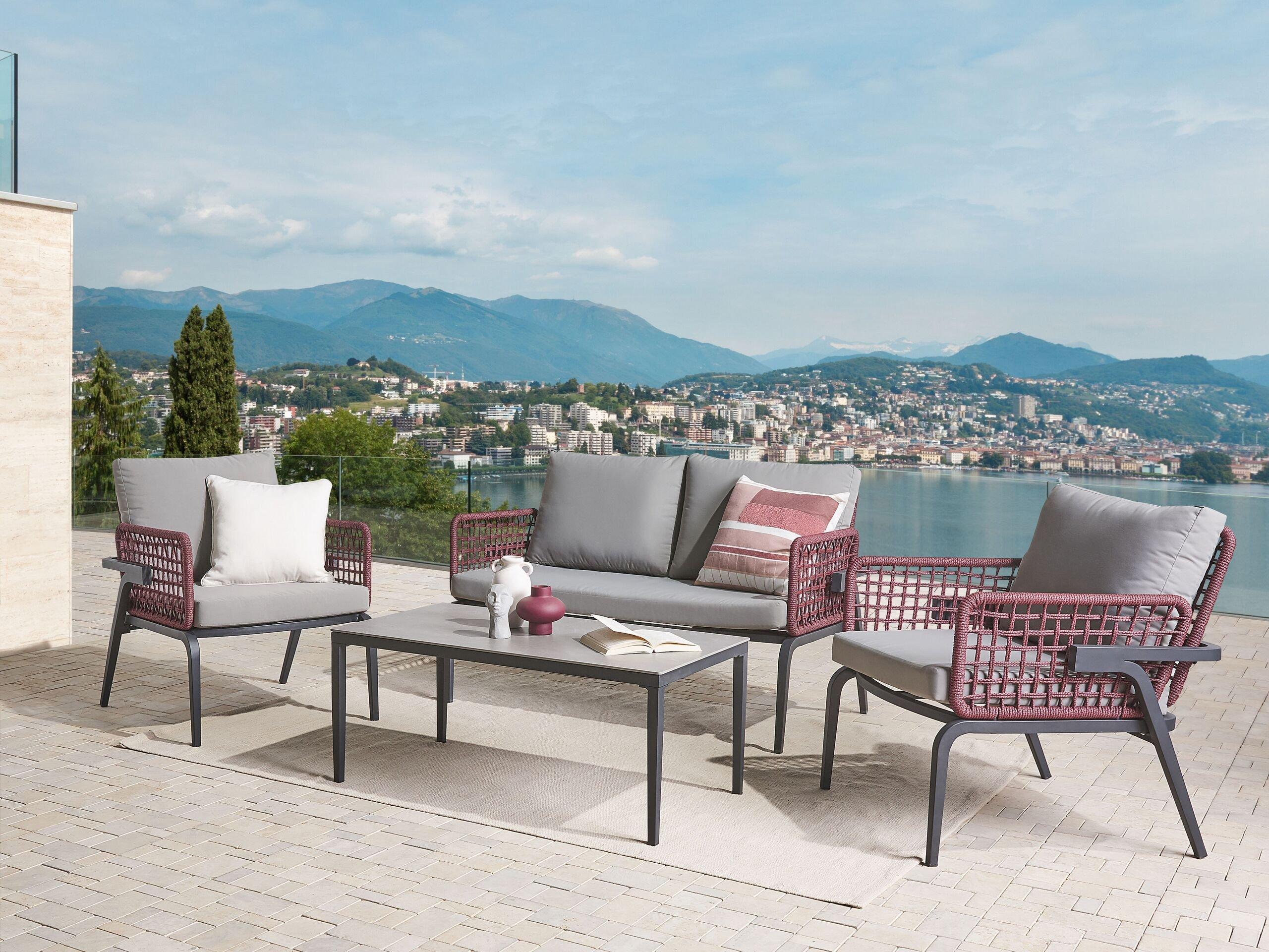 Beliani Set lounge pour jardin en Aluminium Moderne SCIACCA  