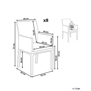 Beliani Set mit 8 Stühlen aus Polyester Modern BACOLI  