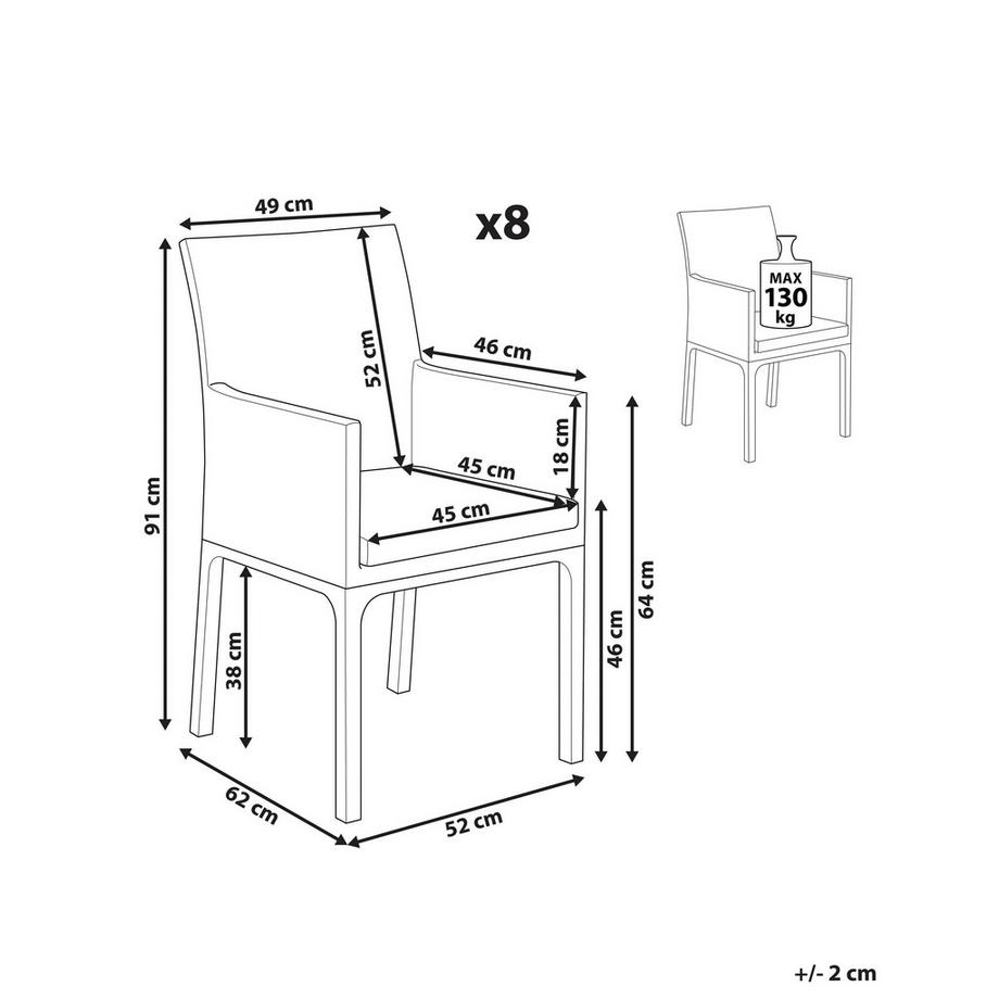Beliani Set mit 8 Stühlen aus Stoff Modern BACOLI  