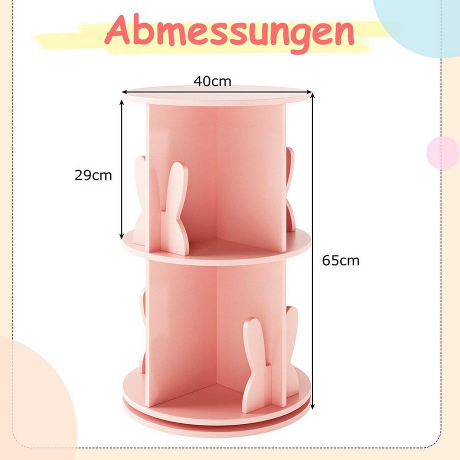 Northix Drehbares Kinderbücherregal, 2-stufig  