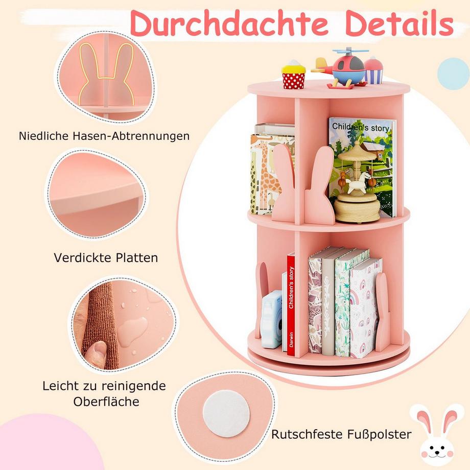 Northix Drehbares Kinderbücherregal, 2-stufig  