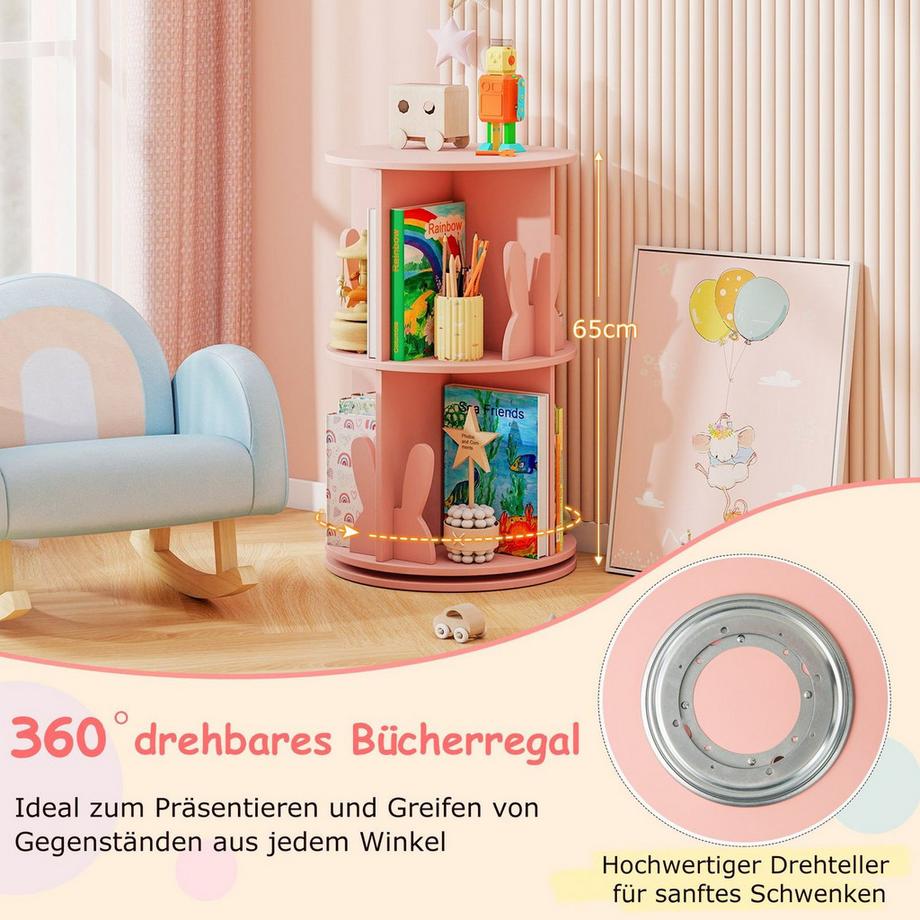 Northix Drehbares Kinderbücherregal, 2-stufig  