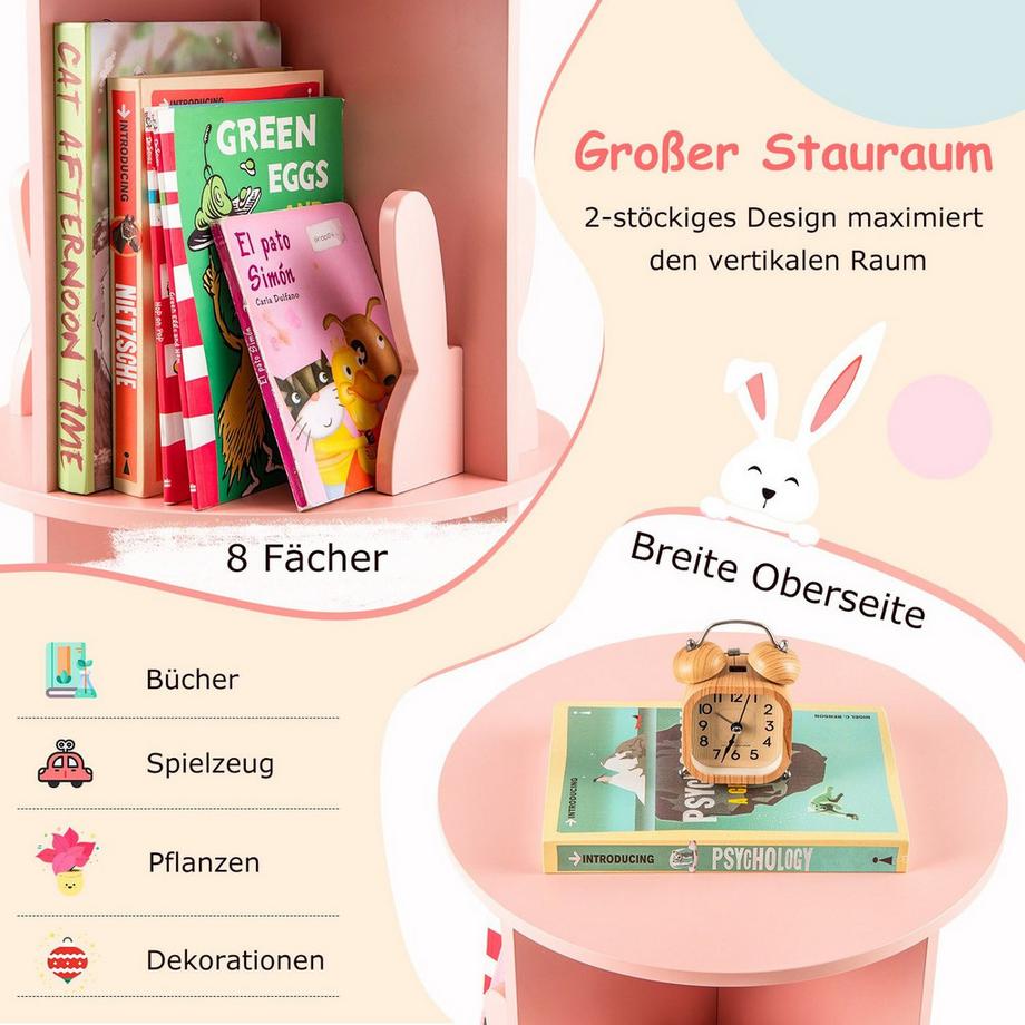 Northix Drehbares Kinderbücherregal, 2-stufig  