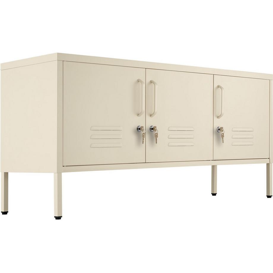 Tectake Sideboard Baker, Magnetverschluss, verstellbarer Zwischenboden, einzeln abschliessbar, drei Türen  