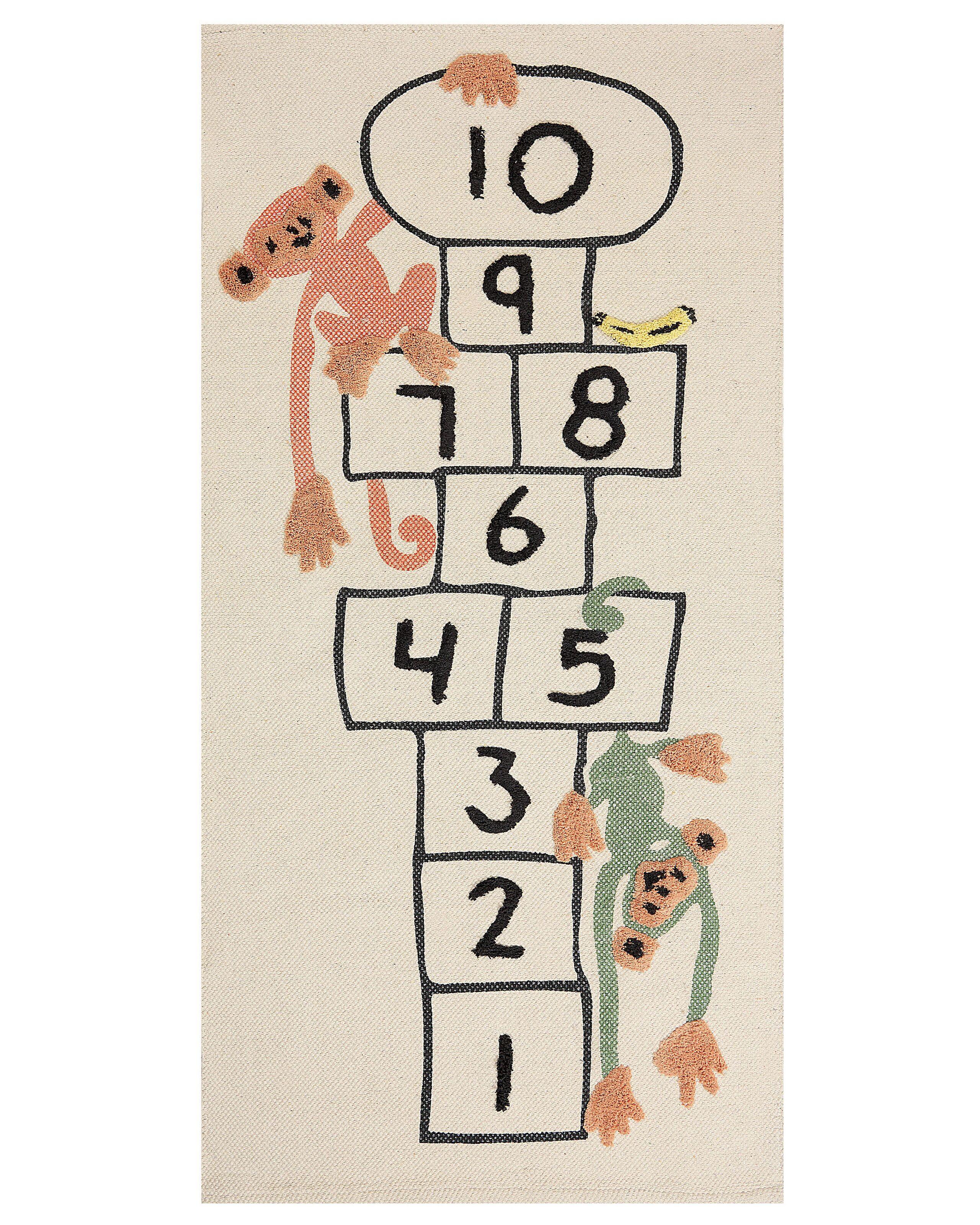 Image of Teppich Aus Baumwolle Boho Katiet Unisex Light Beige 80X150CM