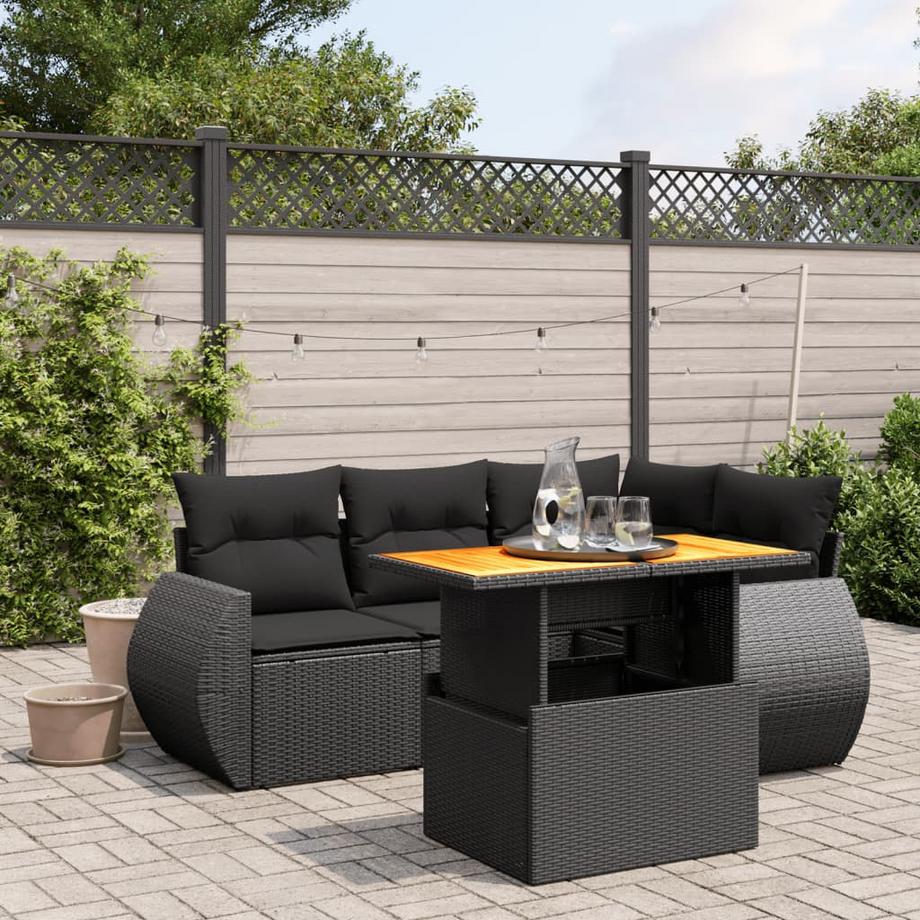 VidaXL set divano da giardino Polirattan  